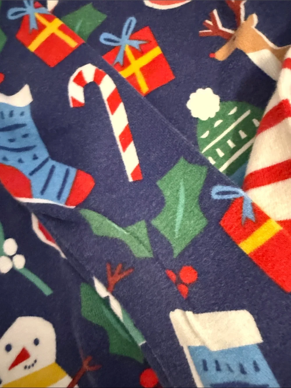 Mini Boden Kids Holiday Stripe and Navy Reindeer Pajama Set